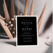 Minimalistische Schwarz-Weiß-Hochzeit Einladung