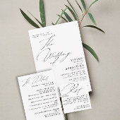 Minimalistische Schwarz-Weiß-Hochzeit Einladung