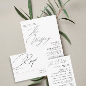 Minimalistische Schwarz-Weiß-Hochzeit Einladung