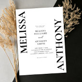 Minimalistische Schwarz-Weiß-Hochzeit Einladung