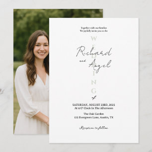 Minimalistische Schwarz-Weiß-Hochzeit Einladung