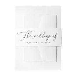 Minimalistische Schwarz-Weiß-Hochzeit | Elegantes  Einladungsbanderole