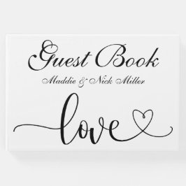 Minimalistische Schwarz-Weiß-Hochzeit Gästebuch