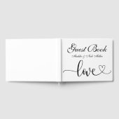 Minimalistische Schwarz-Weiß-Hochzeit Gästebuch (Voll)