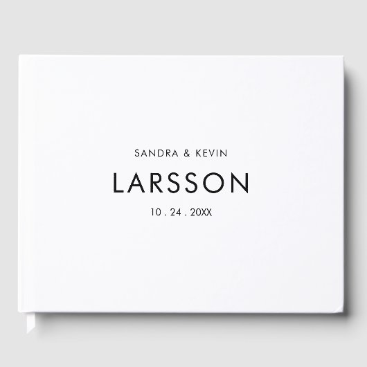 Minimalistische Schwarz-Weiß-Hochzeit Gästebuch (Vorderseite)