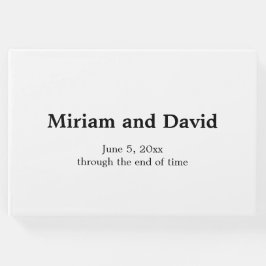 Minimalistische Schwarz-Weiß-Hochzeit Gästebuch