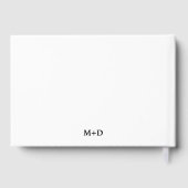 Minimalistische Schwarz-Weiß-Hochzeit Gästebuch (Rückseite)