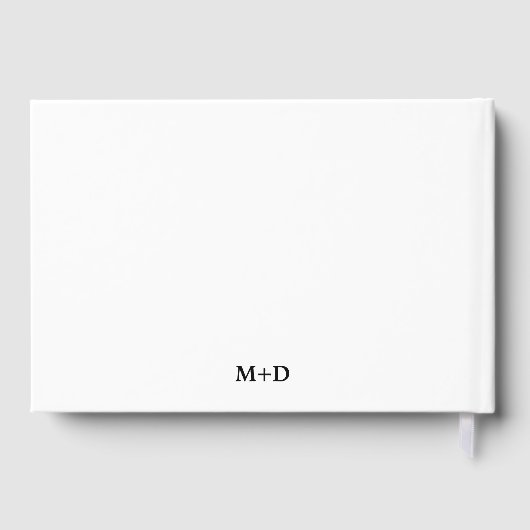 Minimalistische Schwarz-Weiß-Hochzeit Gästebuch (Rückseite)