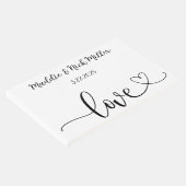 Minimalistische Schwarz-Weiß-Hochzeit Gästebuch (Ecke)