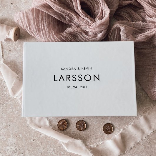 Minimalistische Schwarz-Weiß-Hochzeit Gästebuch