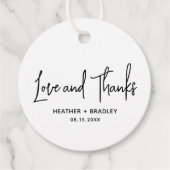 Minimalistische Schwarz-Weiß-Hochzeit Geschenkanhänger (Vorderseite)