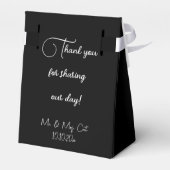 Minimalistische Schwarz-Weiß-Hochzeit Geschenkschachtel (Rückseite)