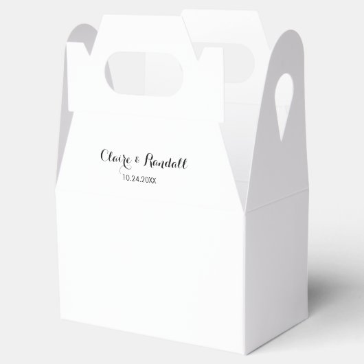 Minimalistische Schwarz-Weiß-Hochzeit Geschenkschachtel (Geöffnet)