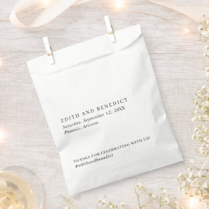Minimalistische Schwarz-Weiß-Hochzeit Geschenktütchen
