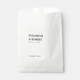 Minimalistische Schwarz-Weiß-Hochzeit Geschenktütchen