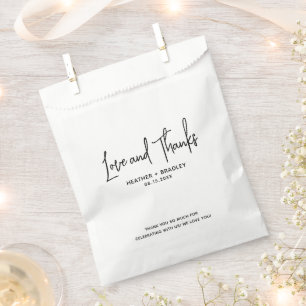 Minimalistische Schwarz-Weiß-Hochzeit Geschenktütchen