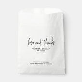 Minimalistische Schwarz-Weiß-Hochzeit Geschenktütchen (Vorderseite)