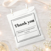 Minimalistische Schwarz-Weiß-Hochzeit Geschenktütchen (Ausgeschnitten)