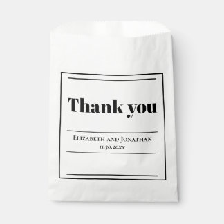 Minimalistische Schwarz-Weiß-Hochzeit Geschenktütchen