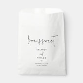 Minimalistische Schwarz-Weiß-Hochzeit-Leckerei Geschenktütchen (Vorderseite)