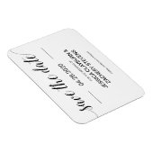 Minimalistische Schwarz-Weiß-Hochzeit Magnet (Rechte Seite)