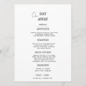 Minimalistische Schwarz/Weiß-Hochzeit Menükarte (Vorderseite)