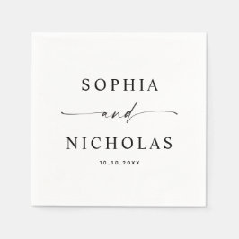 Minimalistische Schwarz-Weiß-Hochzeit | Moderne Sc Serviette