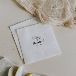 Minimalistische Schwarz-Weiß-Hochzeit Napkins Serviette