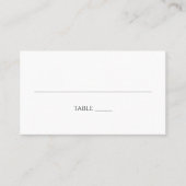 Minimalistische Schwarz-Weiß-Hochzeit Platzkarte (Vorderseite)