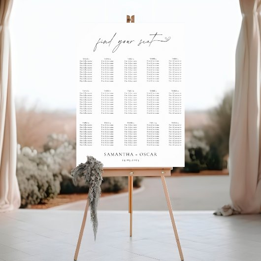 Minimalistische Schwarz-Weiß-Hochzeit Poster