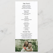 Minimalistische Schwarz-Weiß-Hochzeit Programm (Rückseite)