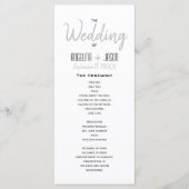 Minimalistische Schwarz-Weiß-Hochzeit Programm (Vorderseite)