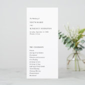 Minimalistische Schwarz-Weiß-Hochzeit Programm (Stehend Vorderseite)