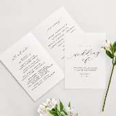 Minimalistische Schwarz-Weiß-Hochzeit Programm