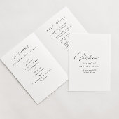 Minimalistische Schwarz-Weiß-Hochzeit Programm