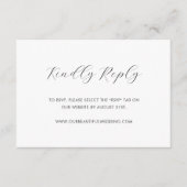 Minimalistische Schwarz-Weiß-Hochzeit RSVP Karte (Vorderseite)