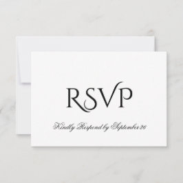 Minimalistische Schwarz-Weiß-Hochzeit RSVP Karte
