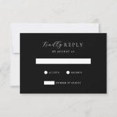 Minimalistische Schwarz-Weiß-Hochzeit RSVP Karte (Vorderseite)