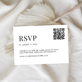 Minimalistische Schwarz-Weiß-Hochzeit RSVP Karte