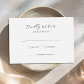 Minimalistische Schwarz-Weiß-Hochzeit RSVP Karte
