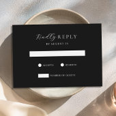 Minimalistische Schwarz-Weiß-Hochzeit RSVP Karte