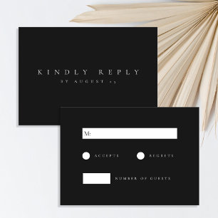 Minimalistische Schwarz-Weiß-Hochzeit RSVP Karte