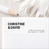 Minimalistische Schwarz-Weiß-Hochzeit-Rücksendeadr (Insitu)
