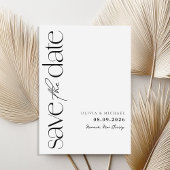 Minimalistische Schwarz-Weiß-Hochzeit Save The Date