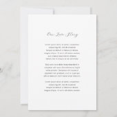 Minimalistische Schwarz-Weiß-Hochzeit Save The Date (Rückseite)