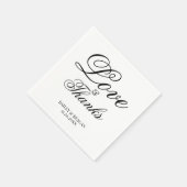 Minimalistische Schwarz-Weiß-Hochzeit Serviette (Ecke)