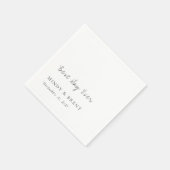 Minimalistische Schwarz-Weiß-Hochzeit Serviette (Ecke)