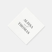 Minimalistische Schwarz-Weiß-Hochzeit Serviette (Ecke)