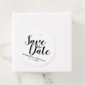 Minimalistische Schwarz-Weiß-Hochzeit speichern Si Geschenkanhänger (Beispiel)