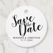 Minimalistische Schwarz-Weiß-Hochzeit speichern Si Geschenkanhänger (Vorderseite)